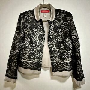 Vintage Anne Klein black lace jacket. Size 6.